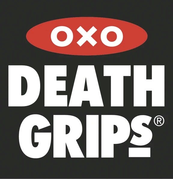 OXO Death Grips in the style of the OXO Best Grips logo